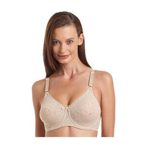 NWT Bali Womens Lace and Smooth Underwire Bra 3432 Nude Brown 36D